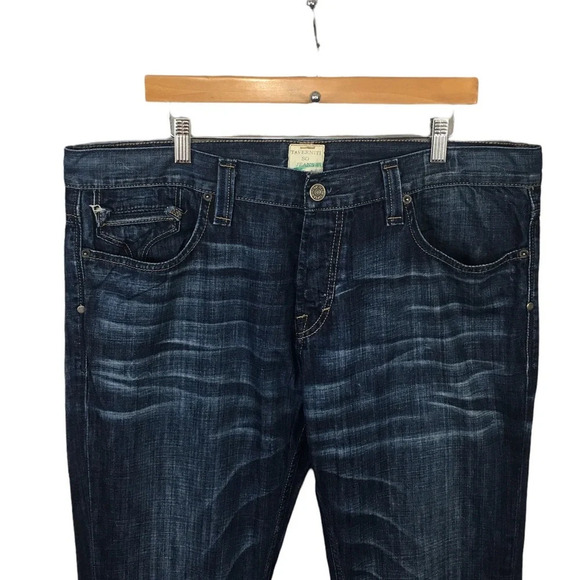 MJ484 Mens Taverniti So Jeans Distressed Boot Cut Denim Button Fly Jeans 40x33 - Picture 3 of 9